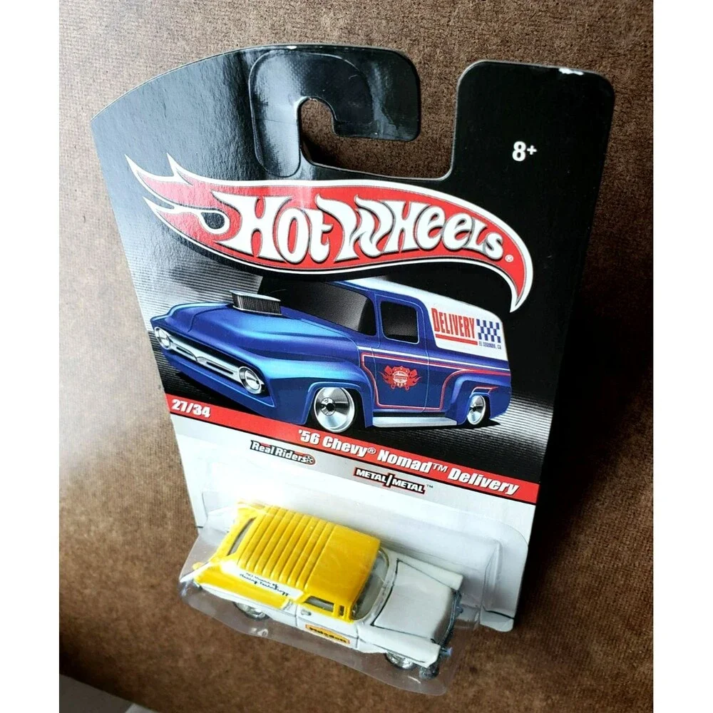 2010 Hot Wheels '56 CHEVY NOMAD DELIVERY Slick Rides 27/34 Pearl White & Yellow